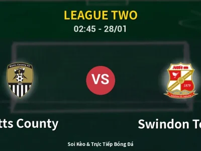 Kết Quả: Notts County 2-1 Swindon Town – Highlight & Bàn Thắng | League Two