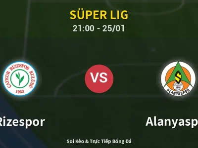 🔴 Trực Tiếp: Rizespor 0-0 Alanyaspor – Link Xem Süper Lig (Full HD)