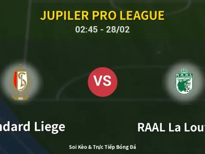 Kết Quả: Standard Liege 1-1 RAAL La Louvière – Highlight & Bàn Thắng | Jupiler Pro League