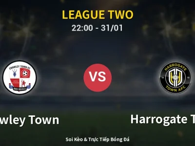 Soi Kèo Crawley Town vs Harrogate Town – 22:00 31/01 | Nhận Định, Dự Đoán Tỷ Số
