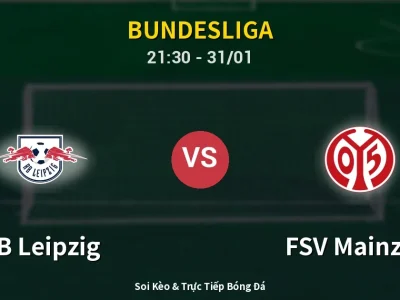 🔴 Trực Tiếp: RB Leipzig 0-0 FSV Mainz 05 – Link Xem Bundesliga (Full HD)