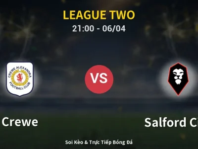 Soi Kèo Crewe vs Salford City – 21:00 06/04 | Nhận Định, Dự Đoán Tỷ Số