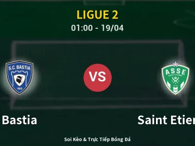 Kết Quả: Bastia 2-0 Saint Etienne – Highlight & Bàn Thắng | Ligue 2